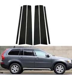6Pcs Glossy Black Pillar Posts Fit For Volvo XC90 2003-2010 2011 2012 2013 2014 Window Cover Door Side Trim Sticker Accessories