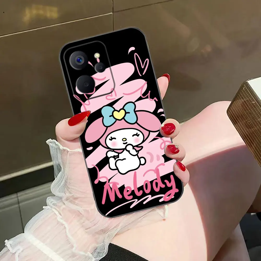 Süße rosa M-Melody Kuromi individuelle Foto-Telefonhülle für OPPO Realme 14 13 12 11 10 9I 8I 7 7I 6 5I 5S Pro Plus Silikonhülle