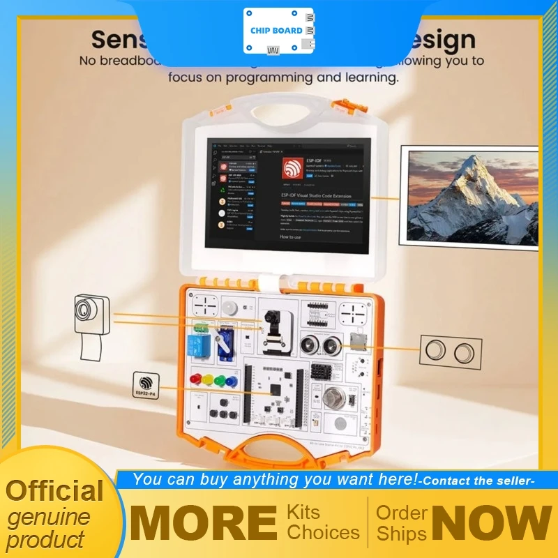 ESP32-P4 All-in-One Starter Kit, Common Board Architecture with 16 Expansion Modules and Integrated AI Learning Content