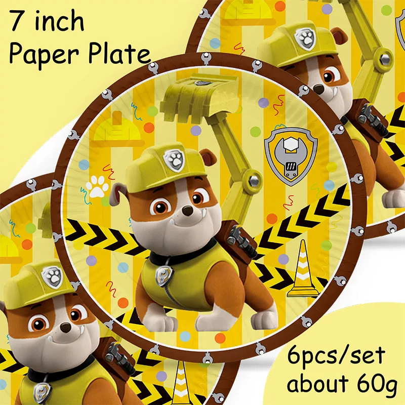 PAW PATROL Cartoon Birthday Party Plate Cups banner Decorations Paw Patrol Rubble Theme Baby Shower Kids Birthday Party Supplies