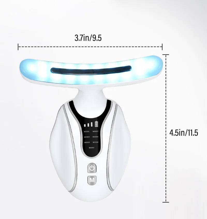 7-in-1 Professional Neck Beauty Device, Microcurrent Rechargeable Anti-Wrinkle Massager for Neck Lines & Nasolabial Folds