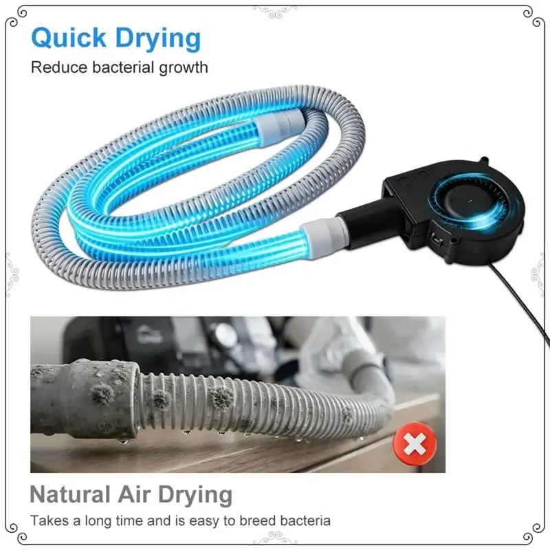 USB Turbo Fan Portable CPAP Hose Dryer Blower Kit-For 2.2Cm/22Mm Standard Tube Compatibility