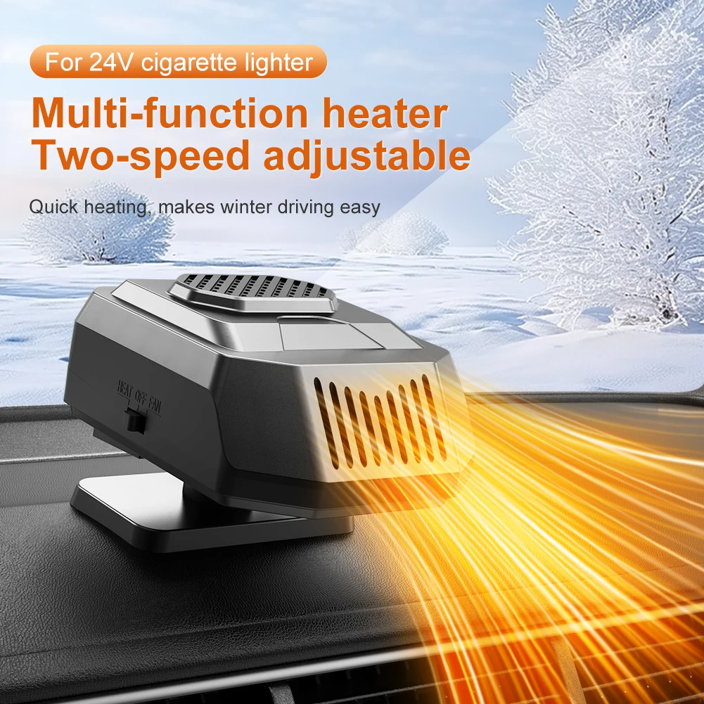 

Electric Car Heater Air Cooler Fan 12V/24V 200W Fast Heating Windshield Defroster 2 Speed Adjustment for Car Truck SUV Winter