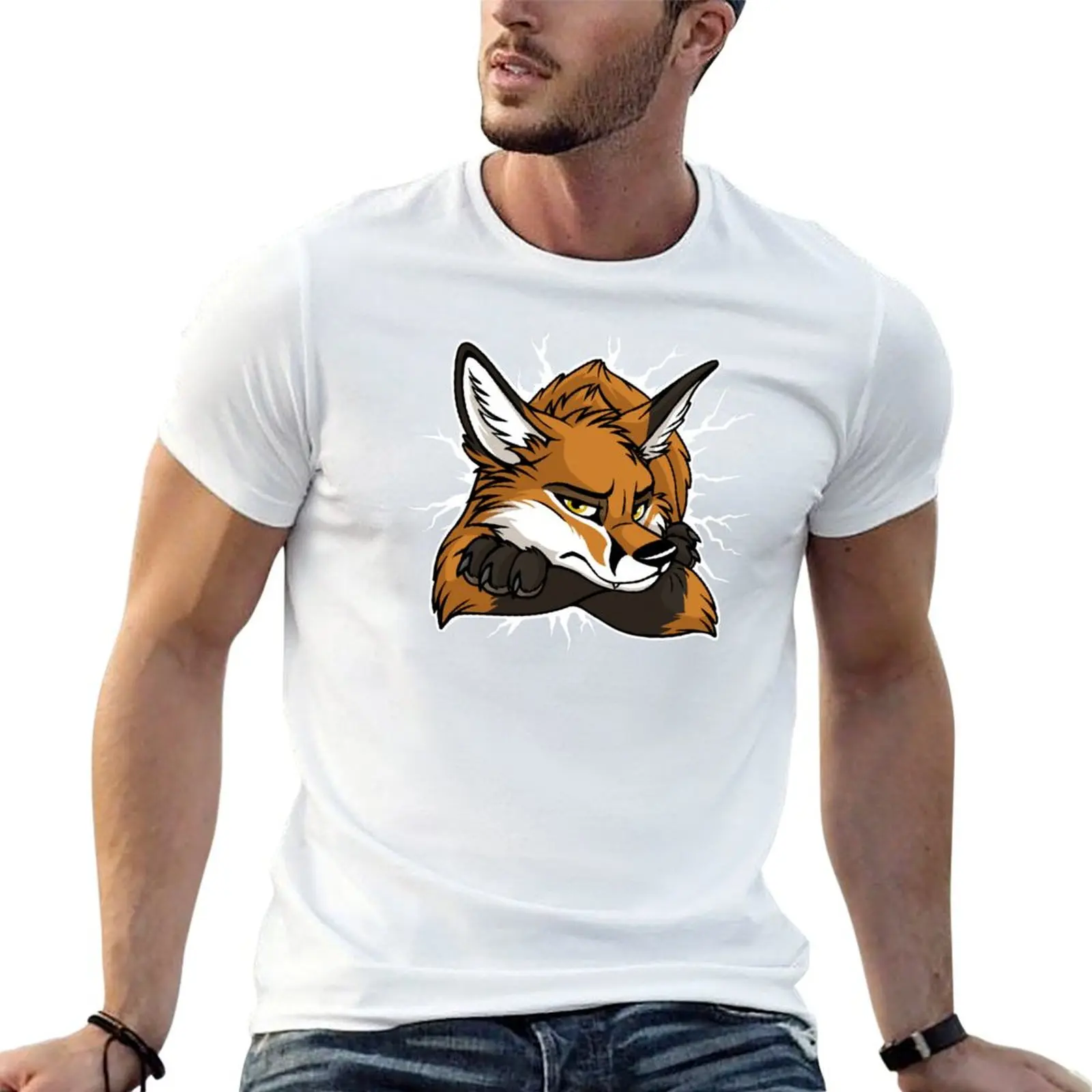

STUCK Red Fox / Fuchs (white cracks) T-Shirt printed t shirts for man man t shirt designer T-Shirt