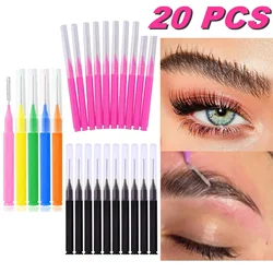 Mini brosse à sourcils pour sourcils, applicateurs de cils, outils de maquillage, lifting des sourcils de poulet, 20 pièces