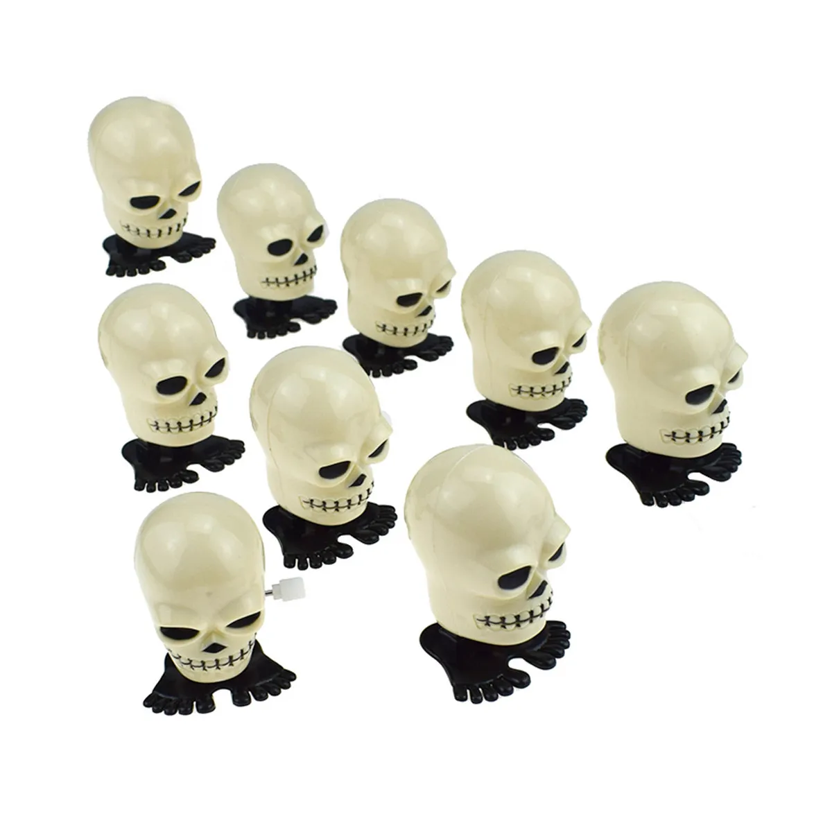 

6Pcs Halloween Clockwork Glow Skull Wind-Up Scare Fun Kids Handheld Party Favor Concentration Skill Gift Halloween Wind Up Toys
