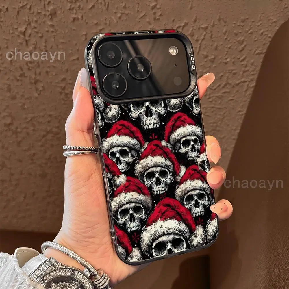 

Christmas hat skull Phone Case case for iPhone17 16 15 14 13 12 11 Pro/ Max/Plus shock-proof rear cover anti-fingerprint