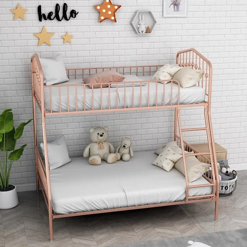Wrought iron upper and lower beds Double-layer raised beds Small apartment loft beds Environmental protection upper and lower