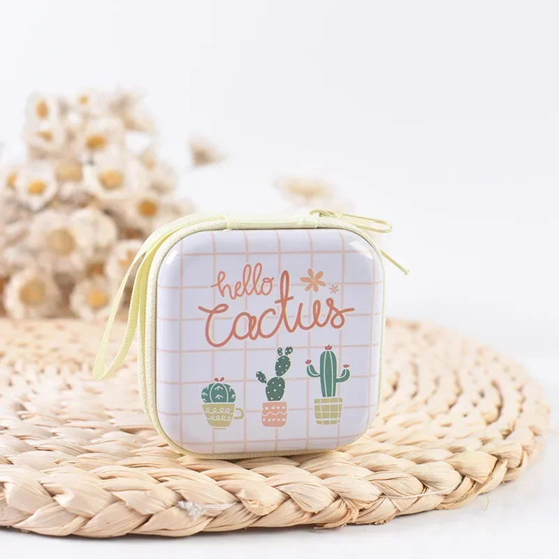 

Милый портативный кошелек для монет, мини-мультяшный квадрат для женщин, хранилище ключей на молнии, гарнитура