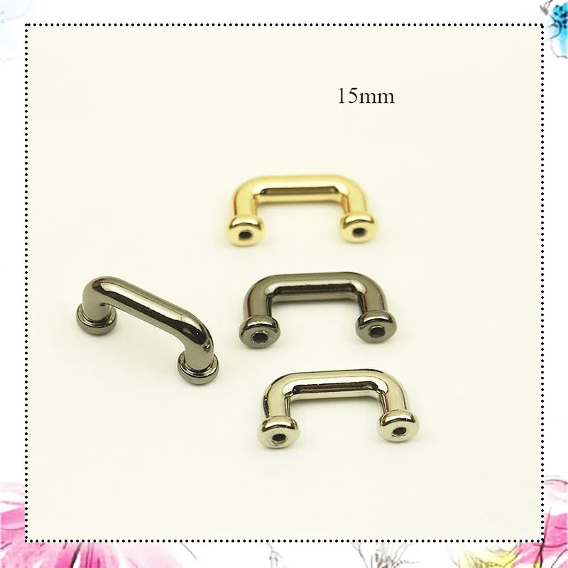 

20Pcs 15mm Metal Buckle U Rings for Handbag Connector Bag Arch Bridge with Screw DIY Strap Hanger Hardware Accessories