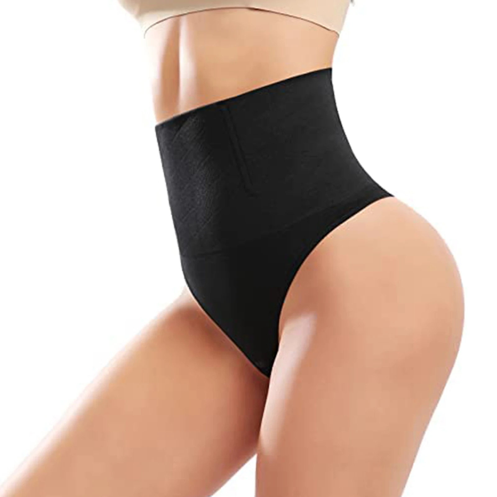 2pcs Women\'s Underwear Tummy Control Thong High Waisted Body Shaper Panty Trainer Butt Lifter Knickers Seamless Shapewear