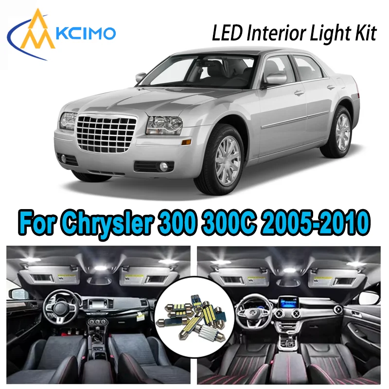 

Premium LED Interior Kit for Chrysler 300 300C 2005-2010 2006 2007 2008 2009 Dome Map Trunk Lamps Error Free Automotive Lighting
