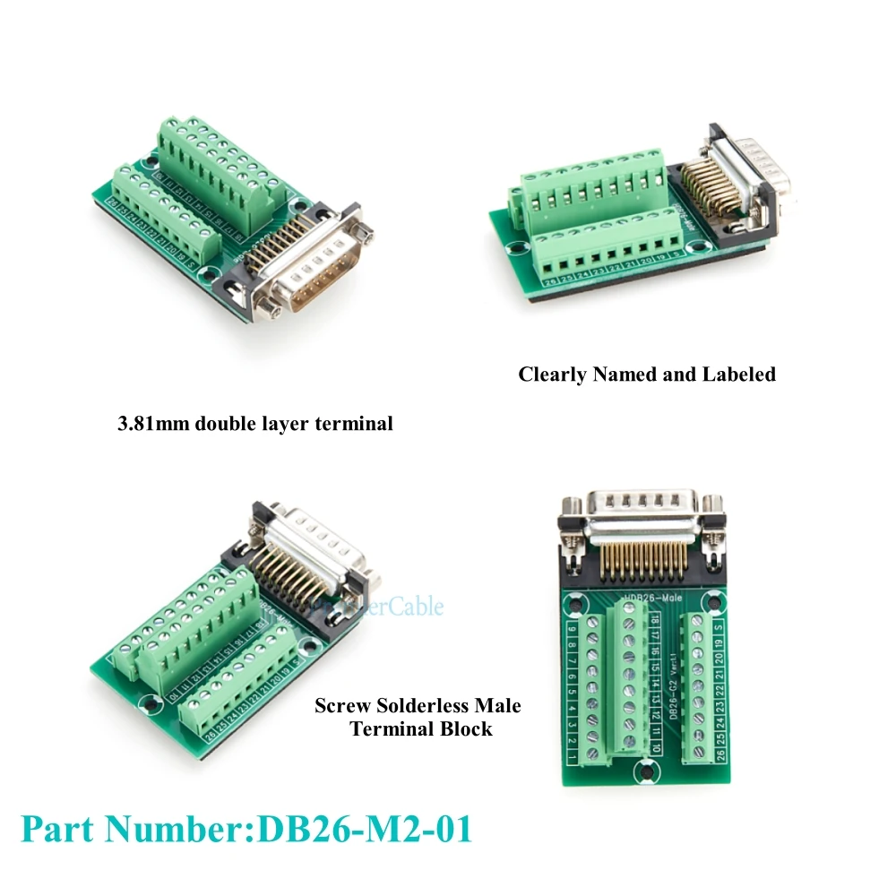 DB26 Maschio a Morsettiera Lavorazione D-SUB 26Pin Seriale a Solderfree Vite Breakout Modulo Segnale Scheda PCB per Industria