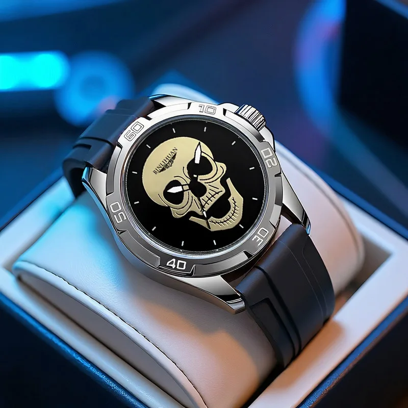 Men's Watch, Classic Simple Fashion Skull Quartz Watch