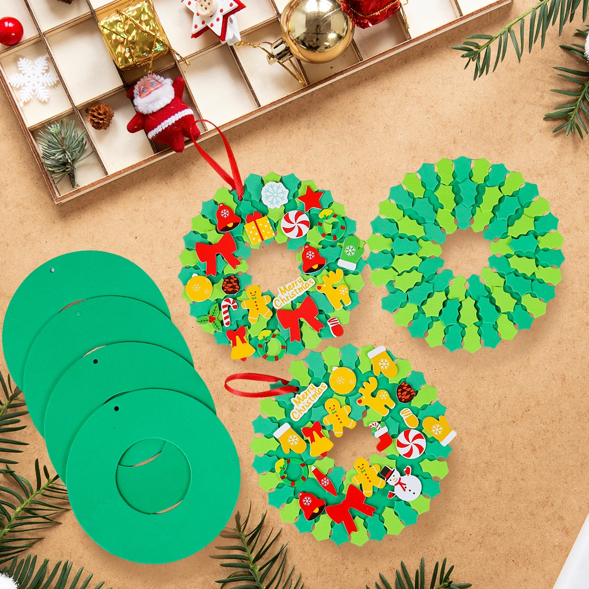 

Christmas DIY Sticker Wreath Christmas Decorations for Home 2024 Pendant Xmas Wreath Ornaments Navidad Natal New Year Gifts 2025