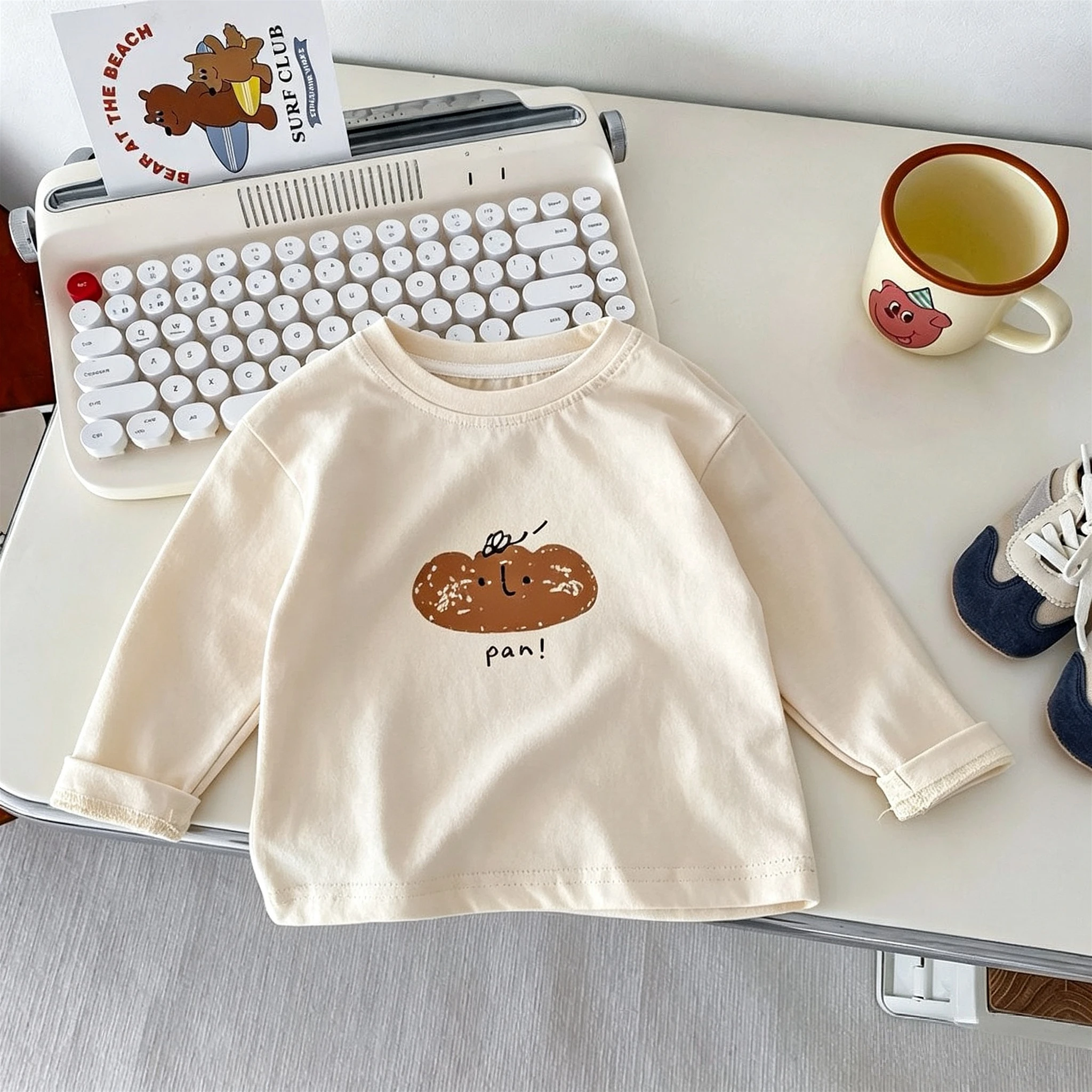 Children's Wear Korean Style Fashion Long Sleeve T-shirt Tops Simple Versatile Casual Crewneck Base Shirt Blouse Kids Clothing