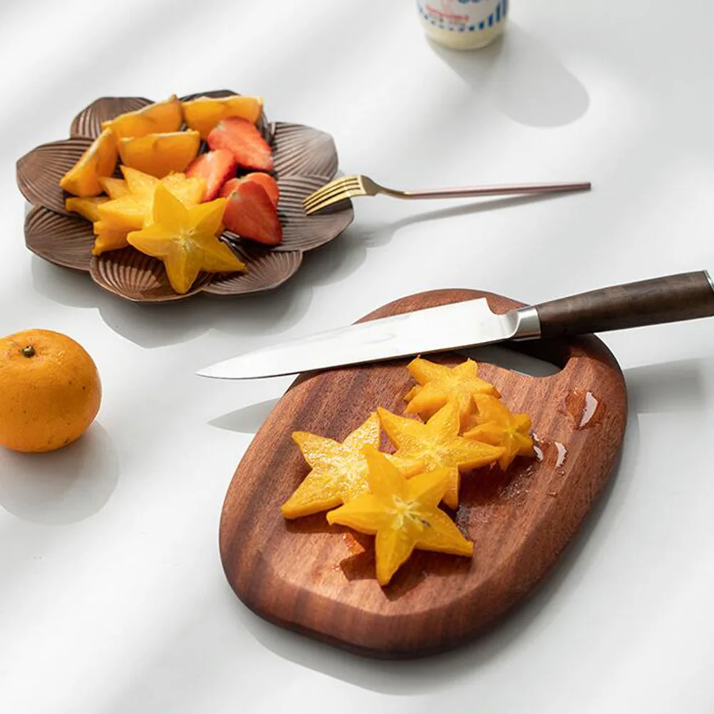 

Ebony Wood Cutting Board Sturdy Reversible Chopping Block for Kitchen Fruit Meat Vegetable Fish Thick Design Hanging Hole