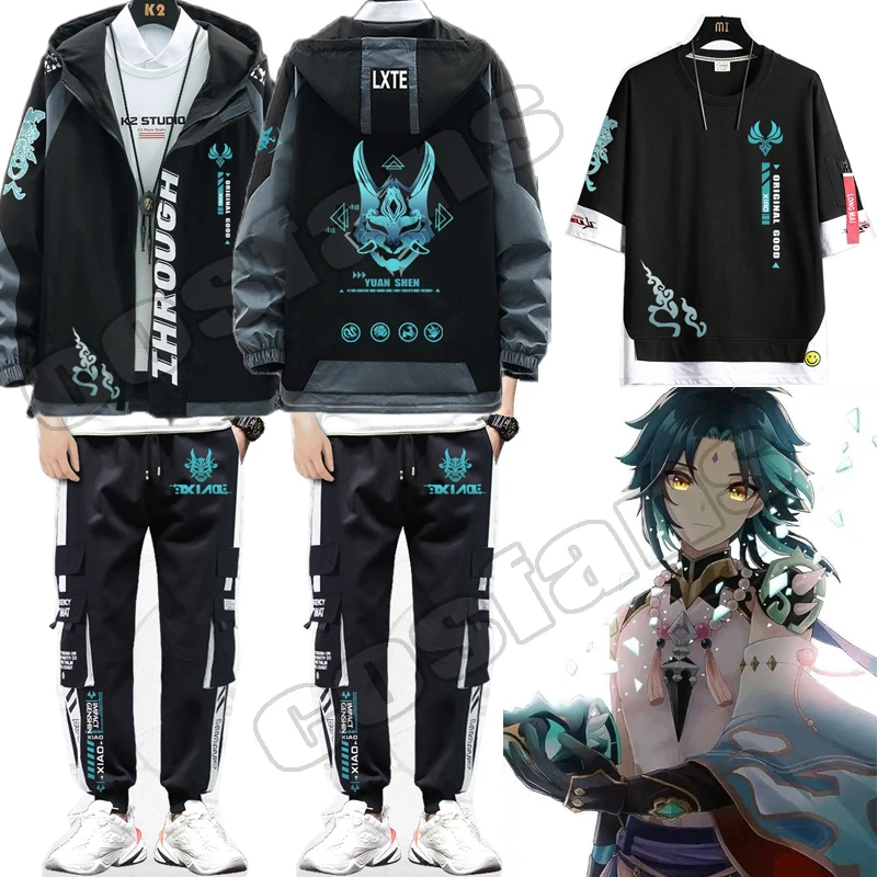 

Genshin Impact Cosplay Costume Xiao Pants Jacket Coat Shirt Fashion Game clothes Unisex Hoodie Zipper Hooded Sweatshirt New Tops