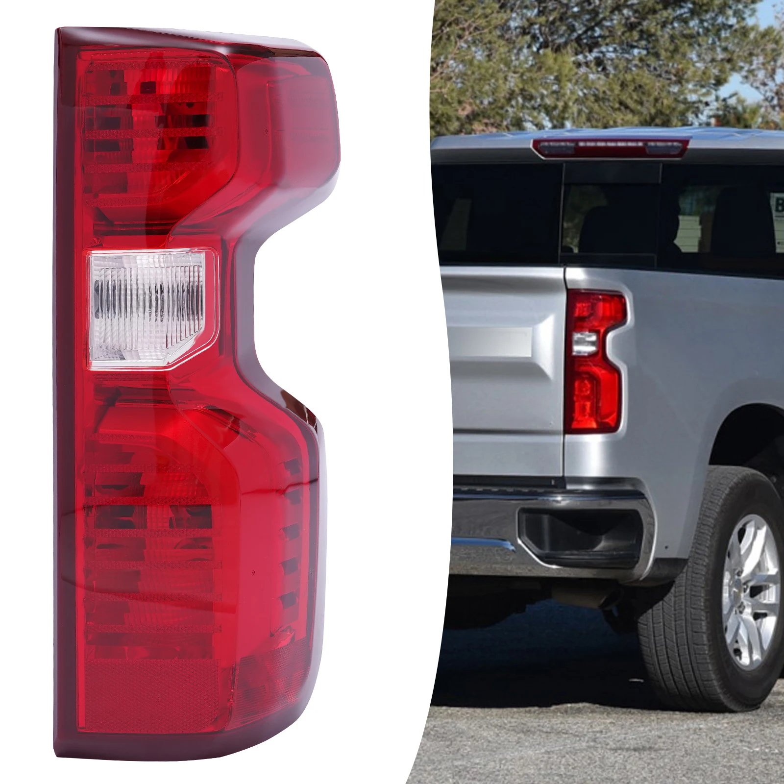 For 2019-2021 Chevy Silverado 1500 Incandescent Tail Light Brake Lamp Passenger Side, Car Accessories