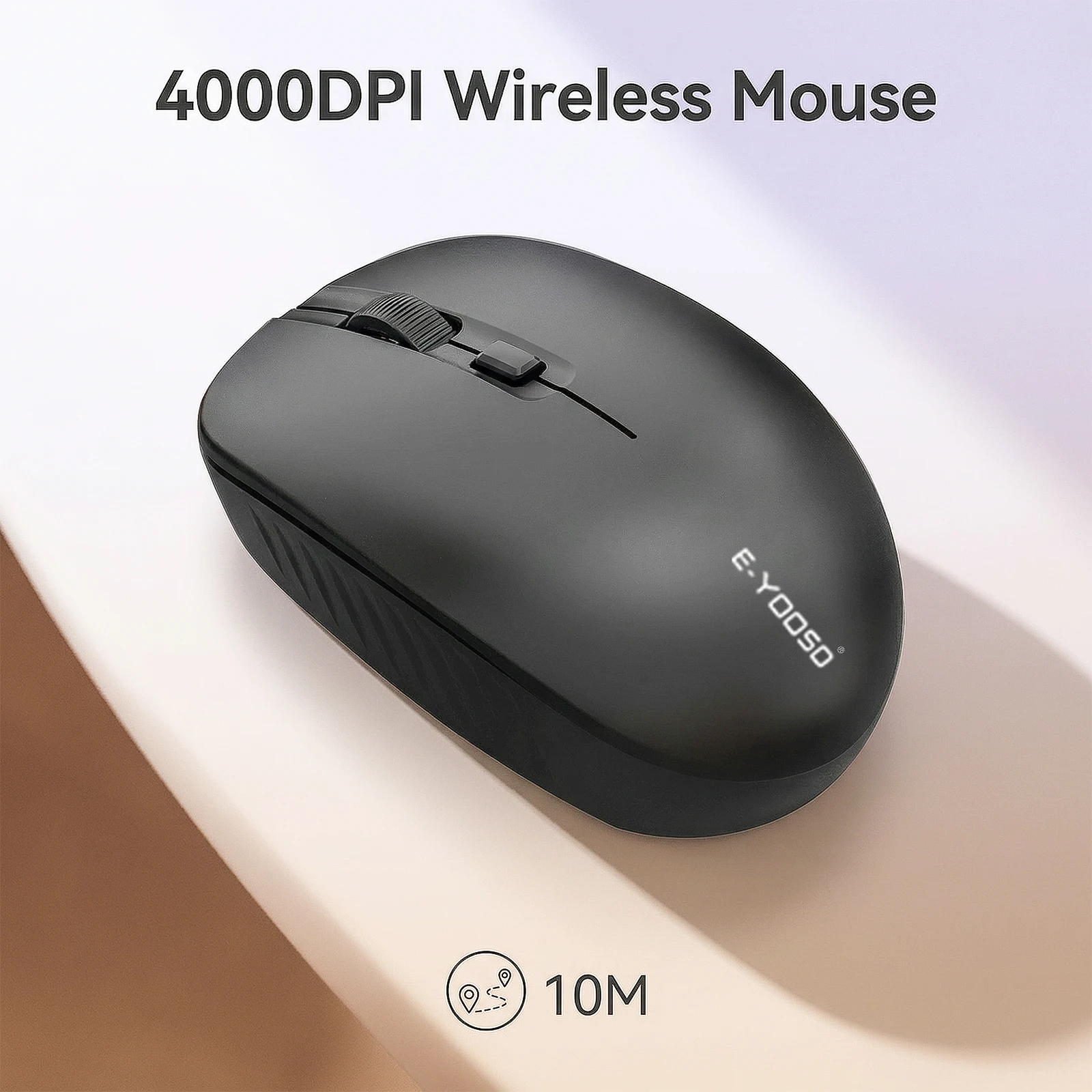 Mouse Sem Fio FocusOnPC 3010 BT Ultra-Leve Profissional para Escritório, Empunhadura Confortável, 800-4000 DPI, Bateria de Longa Duração de 66H, Preto