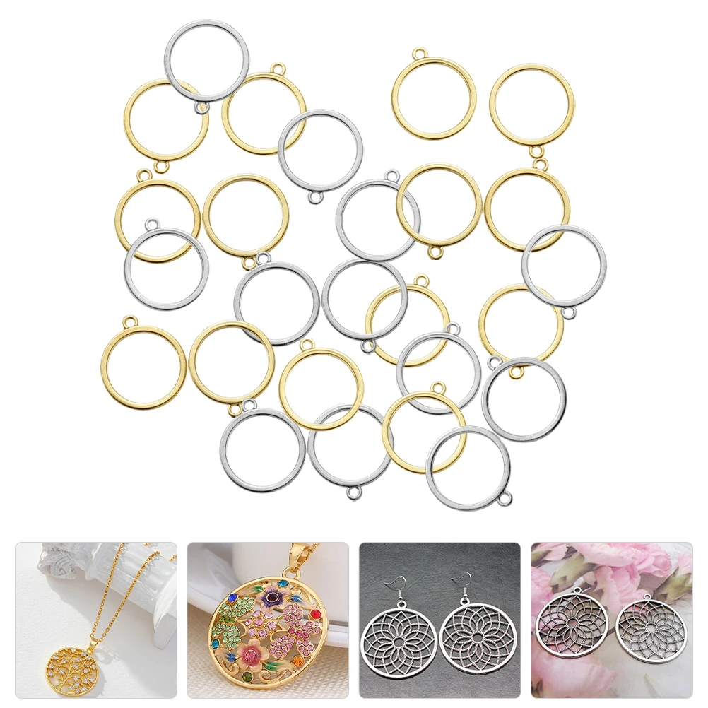 

60pcs Circle Bezel Charms Metal Pendant Base Open Bezels for Resin Jewelry Making Round Back Smooth Safe Craftsmanship