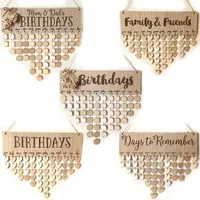 Wood Calendar Family and Friend Birthday Special Days Reminder Board Home Hanging Decor Chritsmas Valentine's Day DIY Decoration