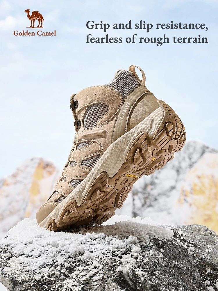 Golden Camel Men Hiking Boots Winter High-Top Non-slip Comfortable Sports Casual Outdoor Shoes Outdoor Climbing Tourism Sneakers