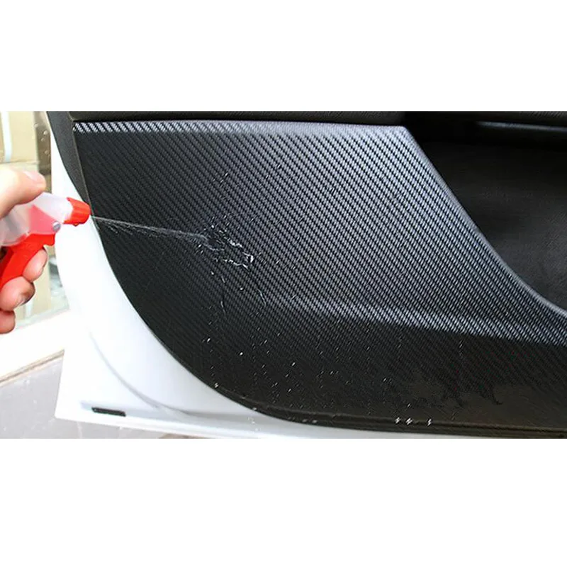 For Volkswagen VW Tiguan L 2017 2018 Carbon Fiber Style Car Door Anti-Kick Pad Protective Film Car Stickers 4Pcs