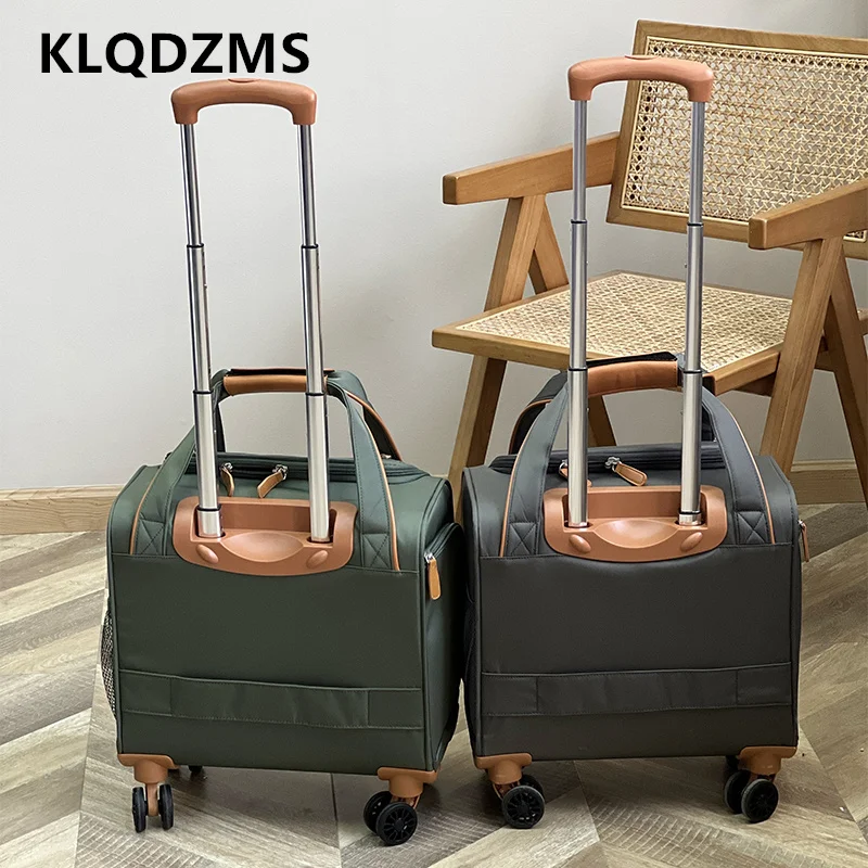 KLQDZMS Men's Suitcase Oxford Cloth Boarding Box Women's Small Password Box 16 Inches Men's Universal Wheel Rolling Luggage