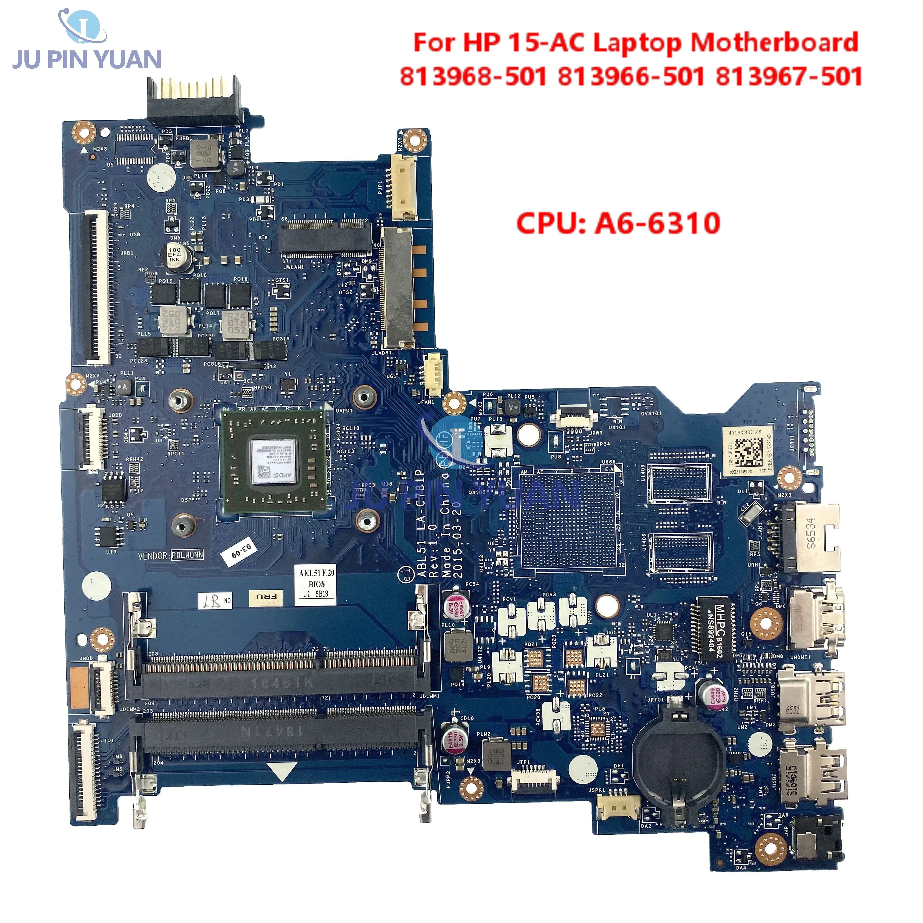 813968-501 For HP Pavillion 255 G4 15-AF Laptop Motherboard BDL51 LA-D711P DDR3 AMD 100% test work