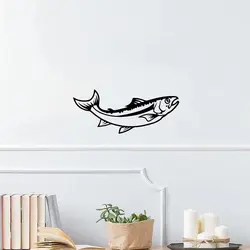 CIFBUY Jumping Fish Metal Wall Sign - Trout, Salmon or Bass Metal Wall Sign for Fisherman Man Cave - Mountain Lodge Cabin Decor