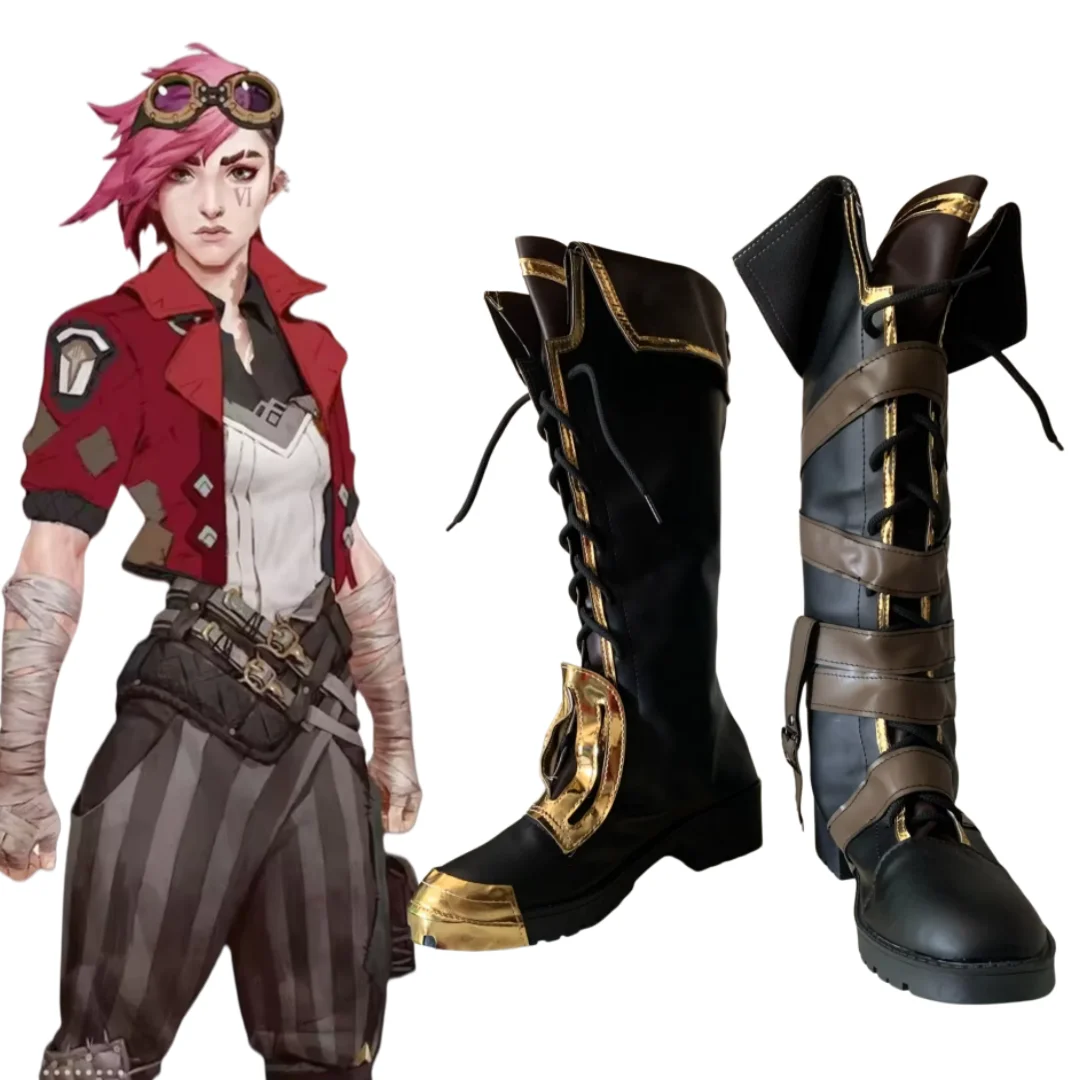 Jogo arcano vi cosplay sapatos botas de carnaval de halloween adereços cosplay