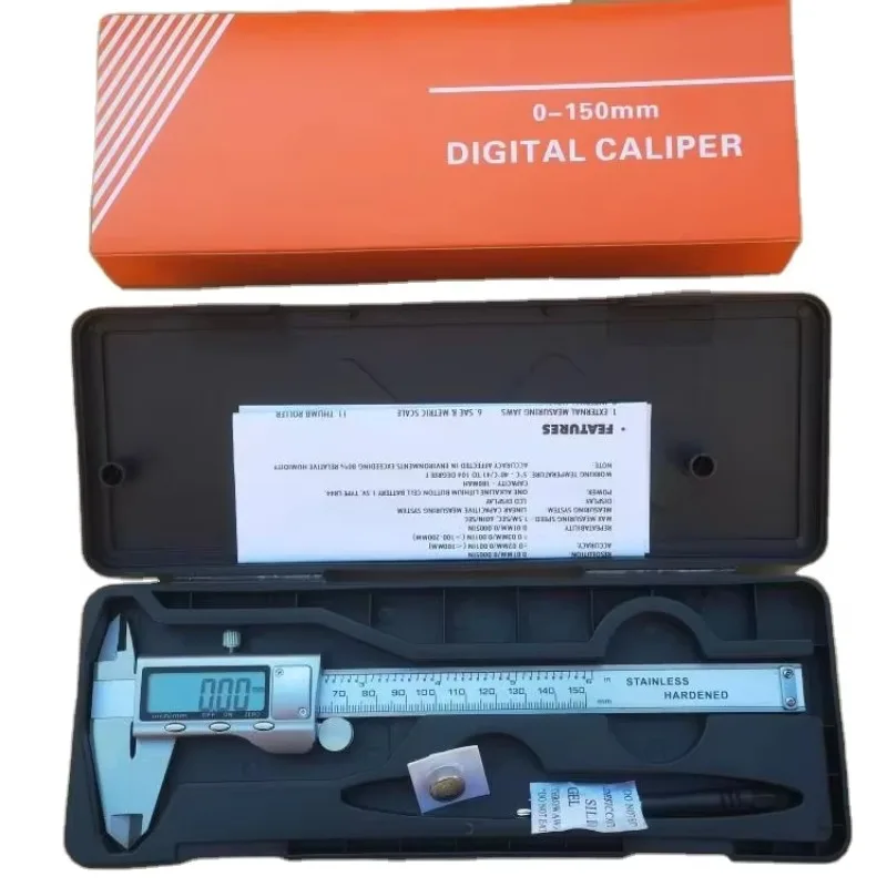 

Metal Housing 0-150mmX0.1mm Stainless Steel With Large LCD Screen Digital Caliper,type II Metal Cover,3 Buttons