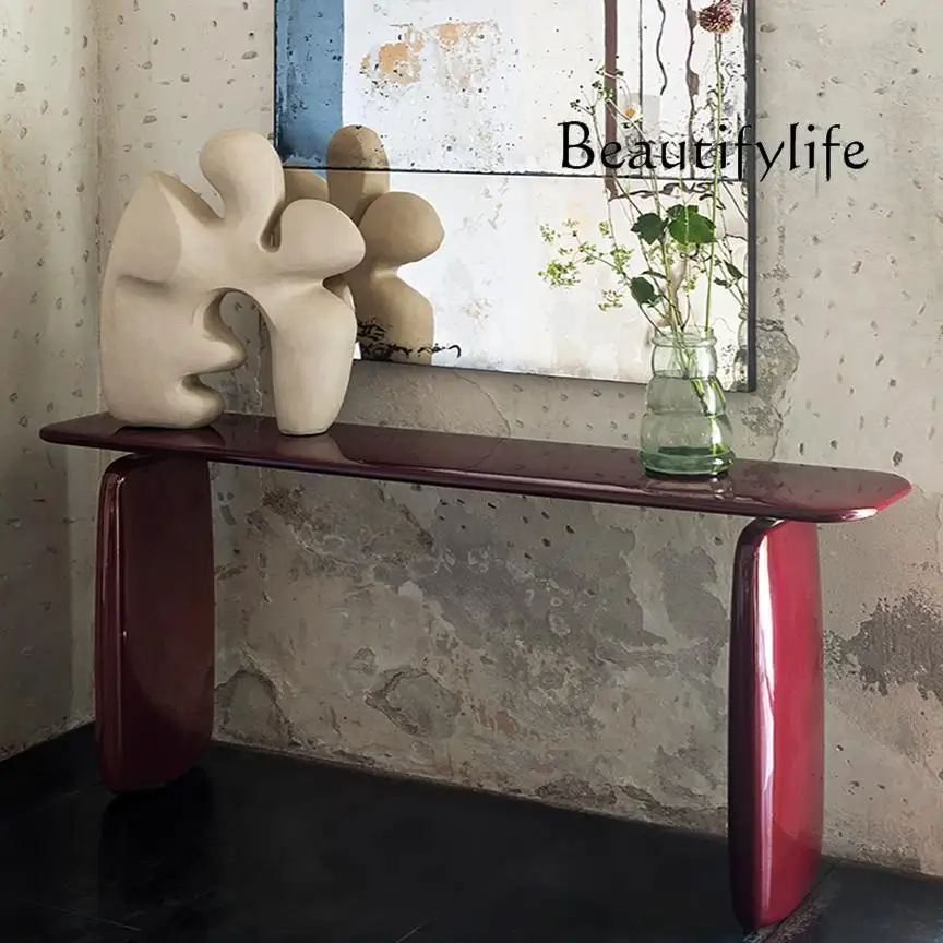 

Italian Entrance Table Case Modern Simple Italian Style Burgundy Entrance Cabinet Decorative Storage Table End View Table