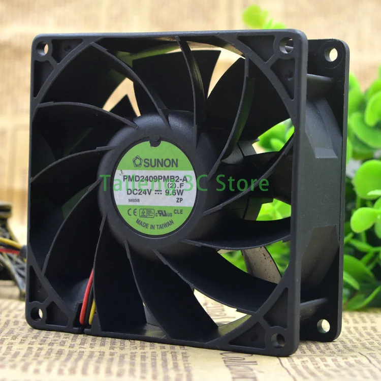 

Для Sunon PMD2409PMB2-A 90*90*38 мм DC 24 В 9,6 Вт 3-проводной преобразователь охлаждающий вентилятор