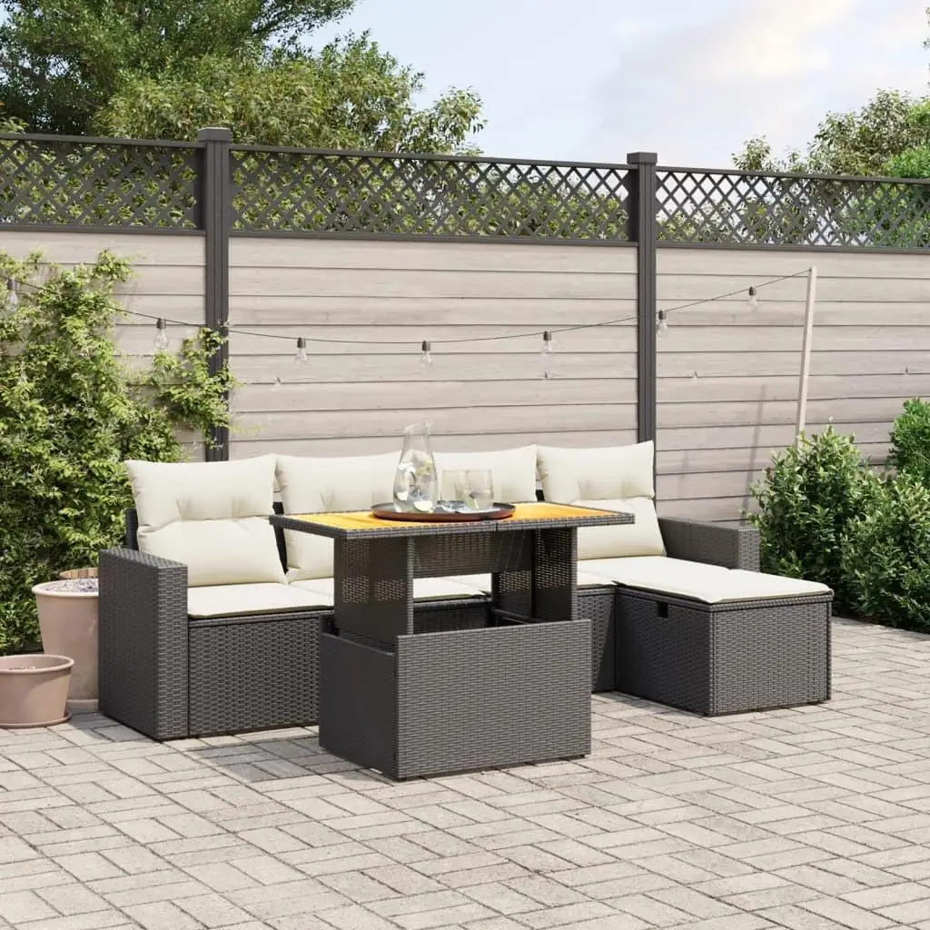 

Stylish Black and Cream White Garden Sofa Set for Outdoor Living Room Decor Comfort