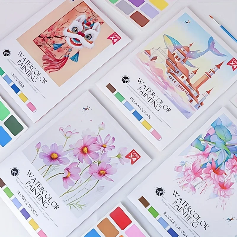 مجموعة التلوين للبالغين، كتاب تلوين الرسم بالألوان المائية للبالغين، تخفيف التوتر والقلق، هدية عيد ميلاد مثالية