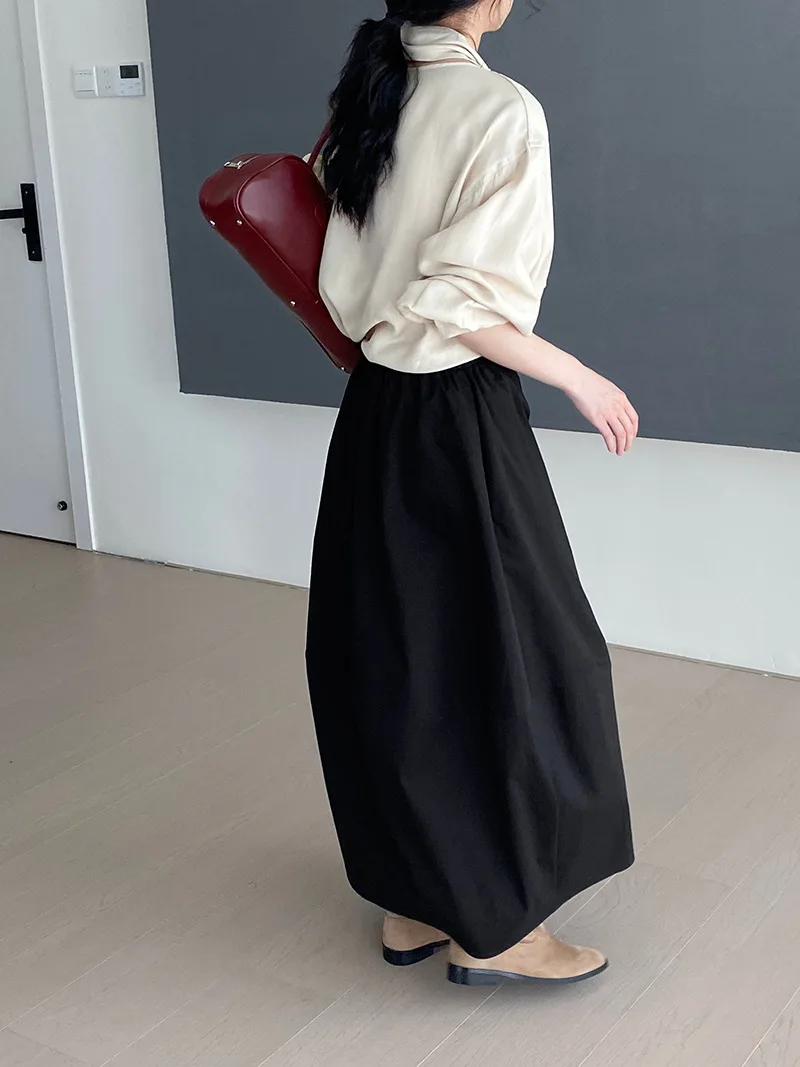 LIMO 2025 Новая женская вельветовая юбка трапециевидной формы длиной миди, элегантная офисная женская рабочая юбка, повседневная зимняя эластичная хлопковая юбка с высокой талией