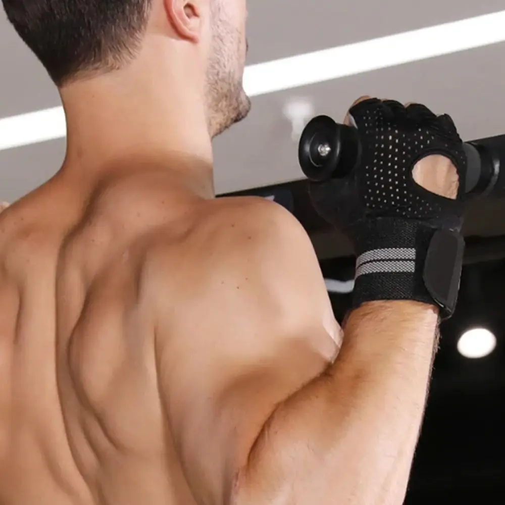 

Перчатки для тренировок без пальцев с полупальцами, противоскользящая накладка, дышащие велосипедные перчатки, защита для рук, противоударные велосипедные перчатки для горного велосипеда