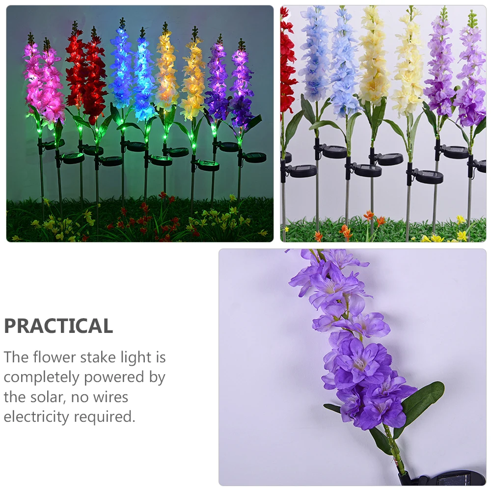 

Solar LED Powered Flower Lamp Landscape Lantern Colorful Garden Decor Stake Lights Silk Cloth