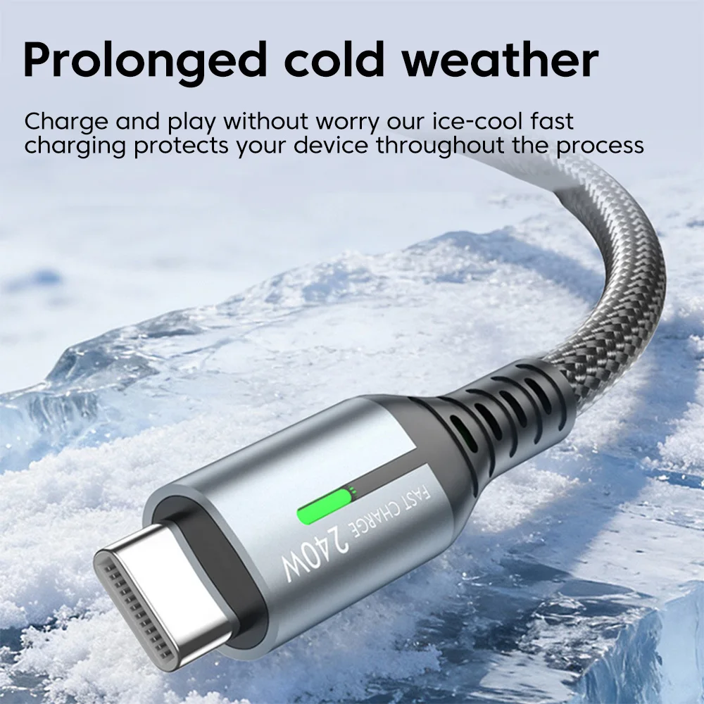 240W USB C to USB C Super Fast Charing Phone Cable For Iphone 17 16 15 Samsung PD Type C Data Cable for Xiaomi POCO Realme