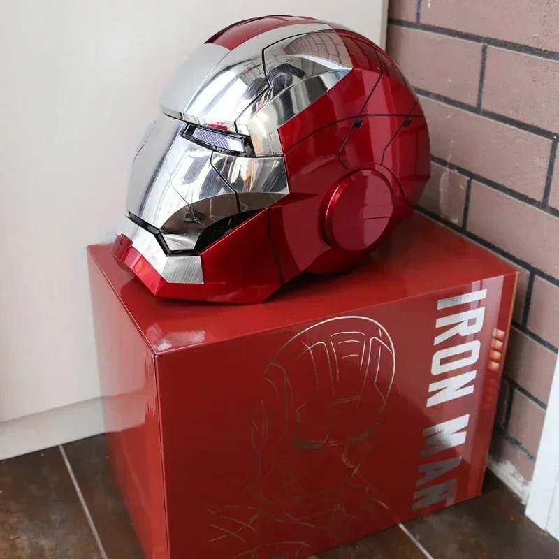 Marvel Iron Man Autoking 1/1 Mk5 MK50 Helmet Remote And Voice Control Iron Man Automatic Helmet Mask With Led Light Boys Gift