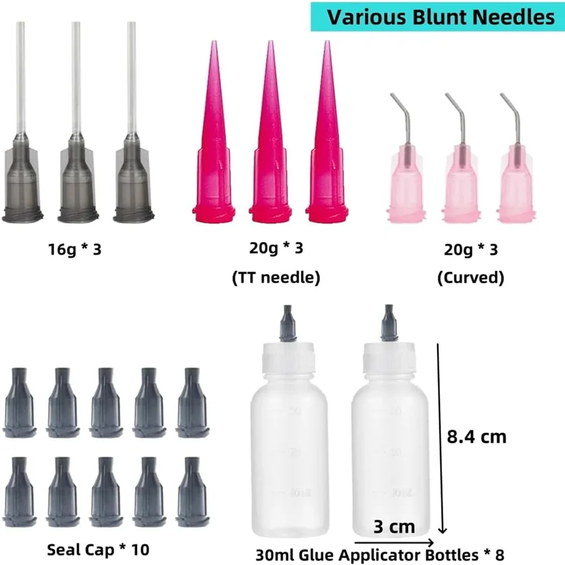 

AC88-8 Pcs Precision Tip Applicator Bottle, Needle Tip Squeeze Bottle, Glue Applicator Bottles, For Paint Quilling Craft