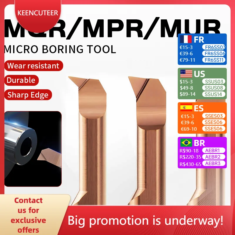 

Tungsten Steel Small Hole Boring Tool MUR/MPR/MQR - Precision Auto Inner Hole & Thread Boring for Engine Cylinder & Maching