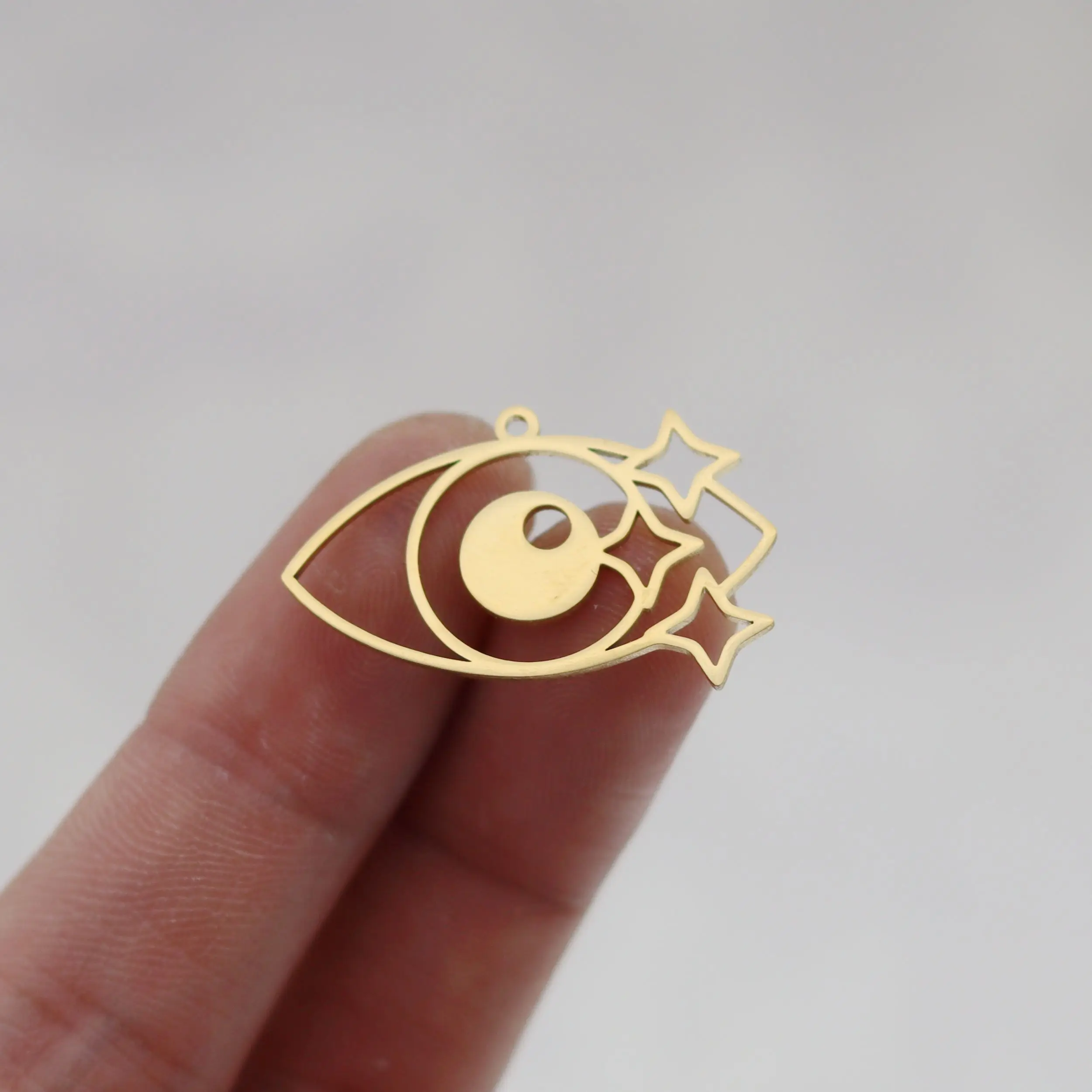 3pcs/lot Stainless Steel Handmade Big Star Eyes Pendant For Jewelry Making Supplies DIY Necklace Accessories Earrings