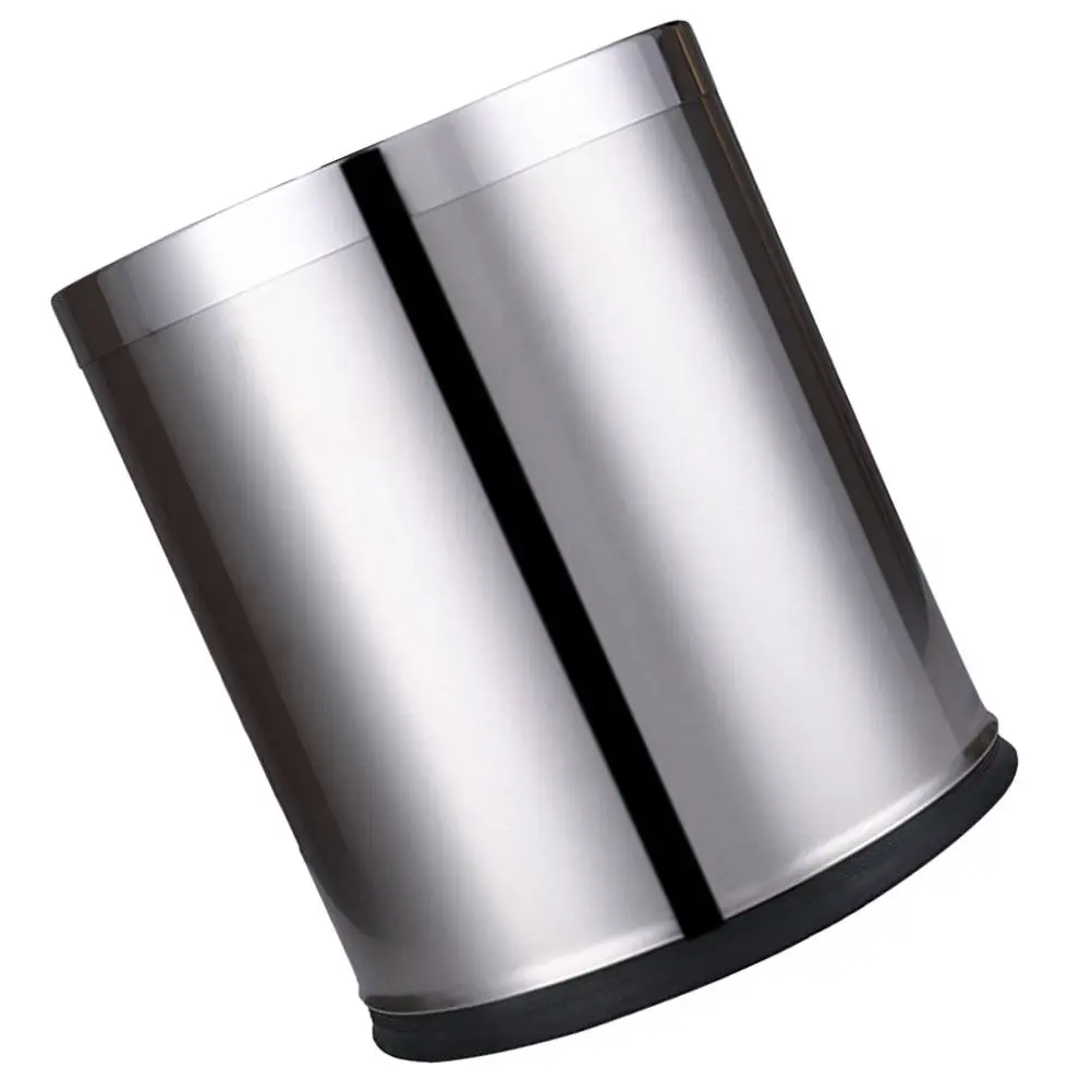 

Stainless Steel Trash Bin Sturdy Household Wastebasket for Kitchen Bathroom Bedroom Office Garbage Disposal Trash Can