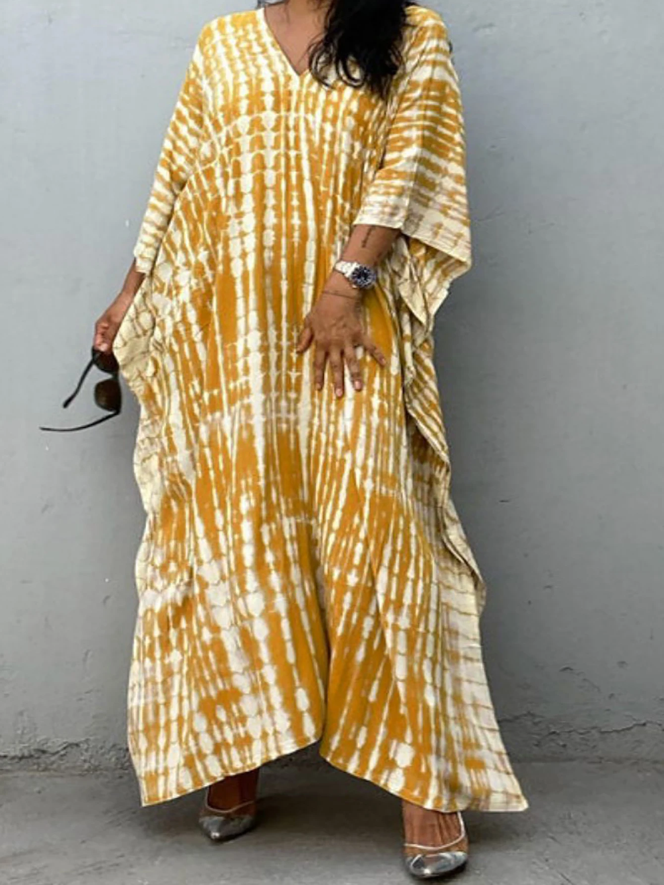 

Women's Kaftan Dresses, Colorful Print Mrs Roper Caftan, Bathing Suit Cover Ups Beach Dresses