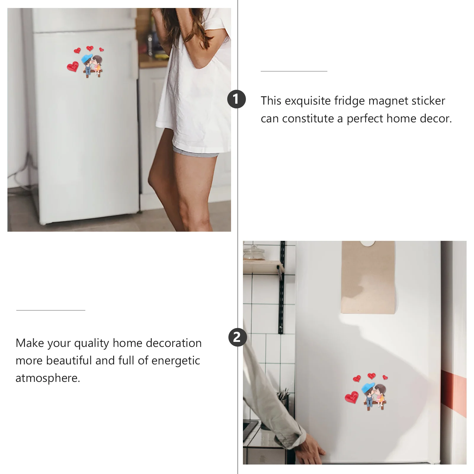 

5Pcs Couple Magnet Stickers Refrigerator Decor Creative Wedding Love Heart Fridge Magnets Home Party Supplies Magnet Sticker