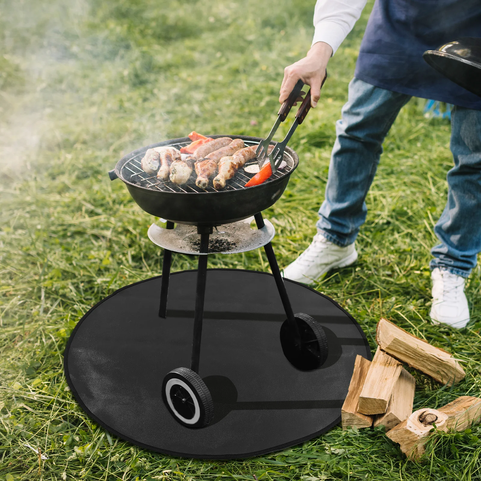 

30 Round Fireproof Mat Under Fire Pit Floor Mat Outdoor Deck Patio Grill Heat Protector Fire Proof Grill Mats for Deck