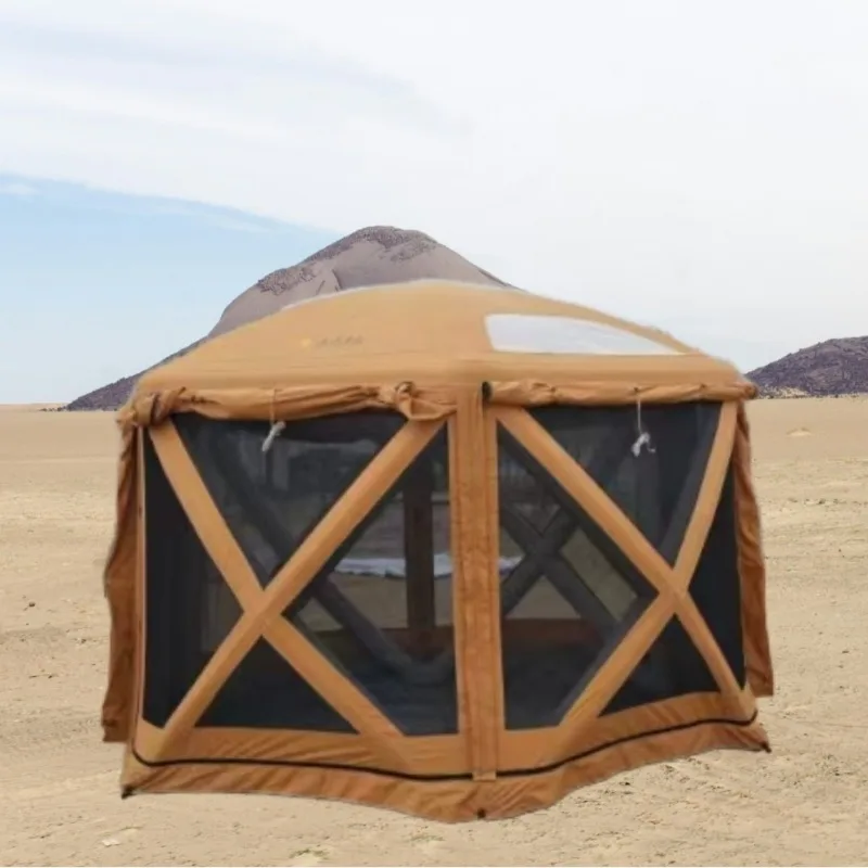 

Home Hexagonal Inflatable Tent Outdoor Thickened Rainproof Double Layer Middle East Saudi Arabia Pipeline Tent